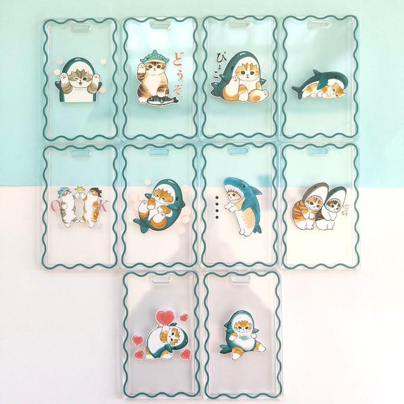 Cat Mofusand Shark Cat Transparent Id Set Student Card Subway Card Access Card Anti-Lost Keychain Card Set - Image 4